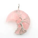 Różowy kwarc półksiężyc – stylizowany – miłość i harmonia