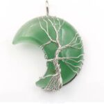 Zielony awenturyn półksiężyc – stylizowany – szczęście i równowaga