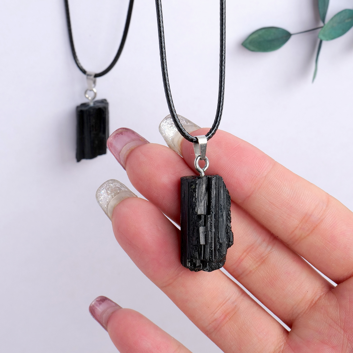 Naszyjnik z Turmalinem naturalnym - czarny turmalin