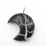 Czarny agat półksiężyc – stylizowany – siła i ochrona