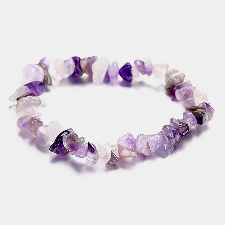 Bransoletka z ametystem – surowa – spokój i intuicja – uniwersalna