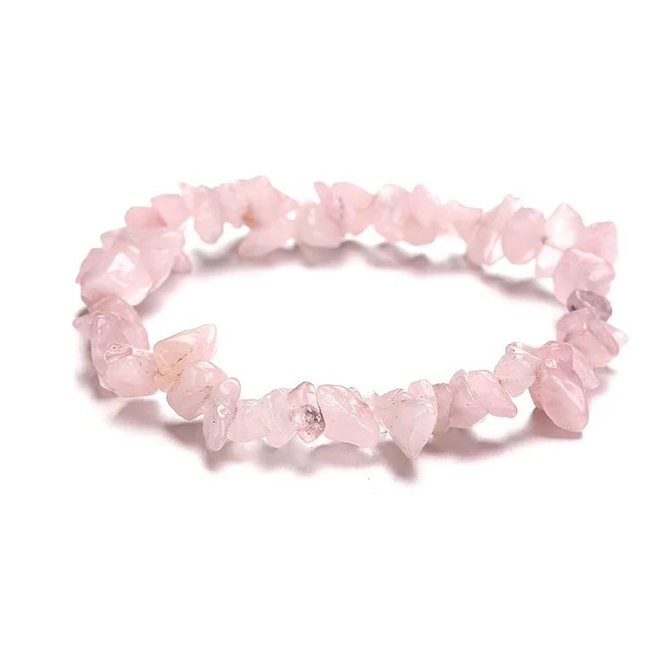 Bransoletka z różowym kwarcem – surowa – miłość i harmonia – uniwersalna