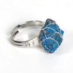 Pierścionek z lazurytem – surowy – mądrość i komunikacja